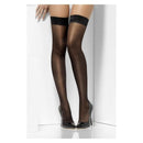 Sheer Shine Hold Ups Black with Silicone Grips Adult Costume Accessory 1