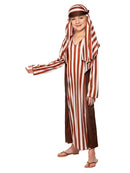 Shepherd Costume Kids Brown White Robe Headpiece 4