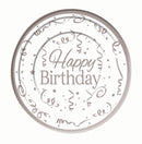 Silver Happy Birthday Plates Plastic 10 Pack 26cm 1