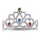 Silver Tiara & Painted Stones Costume Accessory 1
