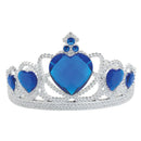 Silver Tiara Plastic Blue Stone Princess Costume Accessory 1