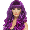 Siren Purple Long Curly Fringed Wig Ladies Costume Hair 1