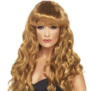 Siren Wig Adult Brown Long Curly with Fringe Costume Hair 2