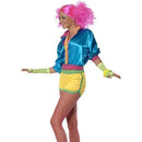 Skater Girl Costume Adult Blue Yellow with Green 3