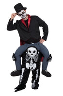 Skeleton Piggy Back Costume Adult Fits Up Waist Size 38" 40" 1