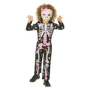 Skeleton Rose Gold Sparkle Costume Child Black Pink_1