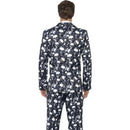 Skeleton Suit Mens Black White Jacket Trousers Tie 2