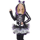 Skelly Cat Costume Kids Black White 1