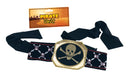 Skull and Crossbones Pirate Belt Black Costume Accessory 1