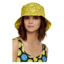 Smiley Printed Bucket Hat Yellow and Black 1