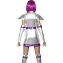 Space Cadet Costume Fever Adult Silver Purple Dress Belt Arm Boot Cuffs 2