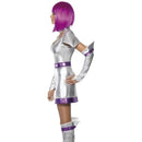Space Cadet Costume Fever Adult Silver Purple Dress Belt Arm Boot Cuffs 4