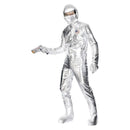 Spaceman Costume Adult Silver Jumpsuit Hood Gloves Boot Covers 3