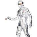 Spaceman Costume Adult Silver Jumpsuit Hood Gloves Boot Covers 1
