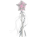 Star Wand Silver Pink Marabou and Silver Tinsel Costume Accessory 2