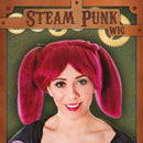 Steampunk Burgundy Wig with Ponytails 2
