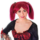 Steampunk Burgundy Wig with Ponytails 1