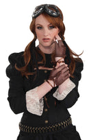 Steampunk Fingerless Gloves Brown Costume Accessories 1