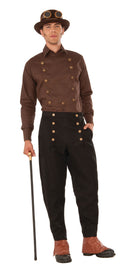 Steampunk Shirt Brown Adult Costume Male Upto Chest 42" 1