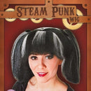 Steampunk Wig Black White Streaks Pony Tails 2