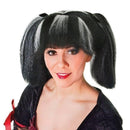 Steampunk Wig Black White Streaks Pony Tails 1