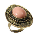 Stone Ring Pink Medieval Costume Accessory 1