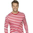 Stripy T Shirt Adult Red 1