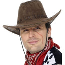 Suede Look Cowboy Hat Adult Brown 1