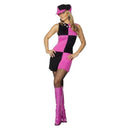 Swinging 60s Costume Adult Dress Pink Black 1