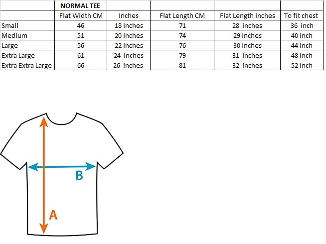 Size Chart Star Wars Yoda Unisex T-Shirt Adult