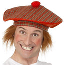 Tam O Shanter Adult Red Tartan Hat Scottish Cap with Ginger Hair 1