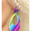 Teardrop Earrings Adult Multi Coloured Neon 80s Costume Accessory 2