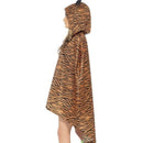 Tiger Party Poncho Adult Orange Black with Drawstring Bag 4