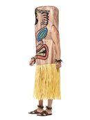 Tiki Totem Costume Adult Brown Tabard with Attached Yellow Skirt Wrist and Ankle Cuffs 2
