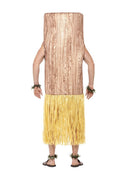 Tiki Totem Costume Adult Brown Tabard with Attached Yellow Skirt Wrist and Ankle Cuffs 3