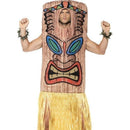 Tiki Totem Costume Adult Brown Tabard with Attached Yellow Skirt Wrist and Ankle Cuffs 4
