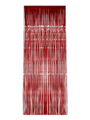 Tinsel Curtain Red Christmas Party Decoration Shimmer 91 x 244cm 1