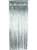 Tinsel Curtain Silver Christmas Party Decoration Shimmer 91 x 244cm 1
