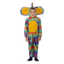Toddler Colourful Elephant Costume Multi Coloured Hooded Jumpsuit with Giant Ears 1
