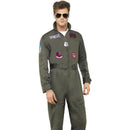 Top Gun Deluxe Male Costume Adult Green Jumpsuit Sunglasses Dog Tags 1