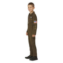 Top Gun Maverick Childs Aviator Costume Green Jumpsuit 3