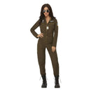 Top Gun Maverick Ladies Aviator Jumpsuit Costume Green 1