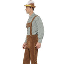 Traditional Deluxe Hanz Bavarian Costume Adult Brown Lederhosen Green Shirt 3