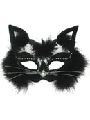 Transparent Black Cat Mask with Fur 2