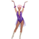 Trapeze Artist Costume Adult Purple Bodysuit Gloves 1
