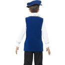 Tudor Boy Costume Royal Blue Top Black Trousers with Boot Covers Belt and Hat 3