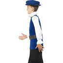 Tudor Boy Costume Royal Blue Top Black Trousers with Boot Covers Belt and Hat 4
