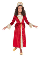 Tudor Princess Costume Child Red and Gold Dress and Headpiece 2