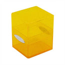 Satin Cube Deck Box - Glitter Yellow 1