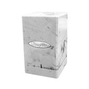 Marble Satin Tower Deck Box - White / Black 1
